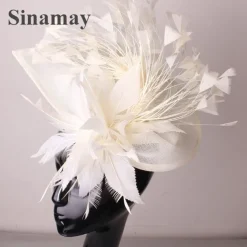 Fascinators Sinamay Wedding Tea Party Kentucky Derby Horse Race Ladies Day Vintage Fashion Handmade With Feather Headpiece Headwear