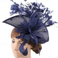 Fascinators Sinamay Wedding Tea Party Kentucky Derby Horse Race Ladies Day Vintage Fashion Handmade With Feather Headpiece Headwear