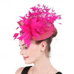 Fascinators Sinamay Wedding Tea Party Kentucky Derby Horse Race Ladies Day Vintage Fashion Handmade With Feather Headpiece Headwear