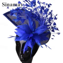 Fascinators Sinamay Wedding Tea Party Kentucky Derby Horse Race Ladies Day Vintage Fashion Handmade With Feather Headpiece Headwear