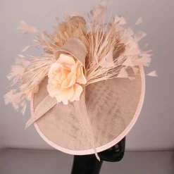 Fascinators Sinamay Wedding Kentucky Derby Cocktail Retro Bridal With Feather Floral Headpiece Headwear