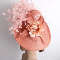 Fascinators Sinamay Wedding Kentucky Derby Cocktail Retro Bridal With Feather Floral Headpiece Headwear