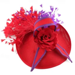 Fascinators Sinamay Wedding Kentucky Derby Cocktail Retro Bridal With Feather Floral Headpiece Headwear