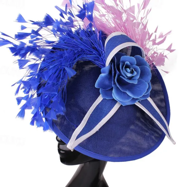 Fascinators Sinamay Wedding Kentucky Derby Cocktail Retro Bridal With Feather Floral Headpiece Headwear