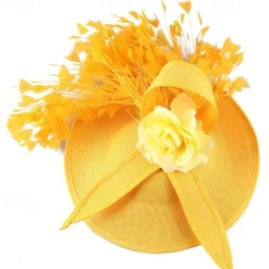 Fascinators Sinamay Wedding Kentucky Derby Cocktail Retro Bridal With Feather Floral Headpiece Headwear