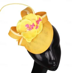 Fascinators Sinamay Wedding Tea Party Kentucky Derby Horse Race Ladies Day Vintage Fashion Handmade With Floral Headpiece Headwear