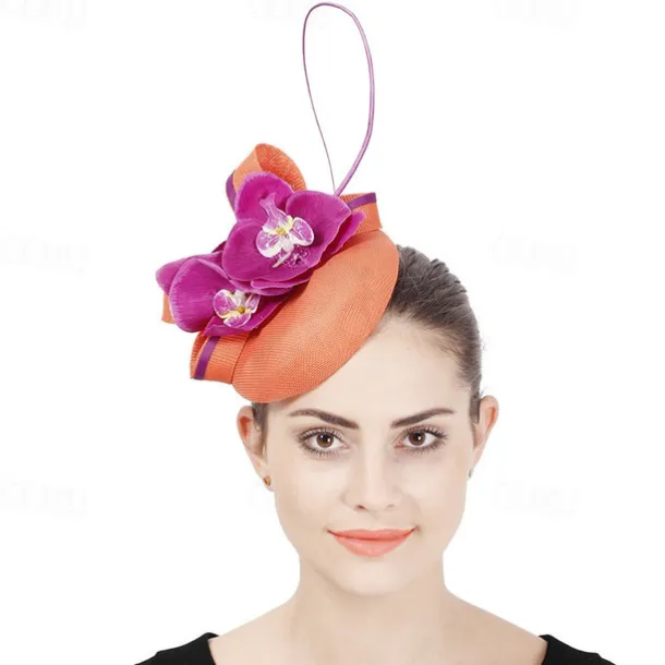 Fascinators Sinamay Wedding Tea Party Kentucky Derby Horse Race Ladies Day Vintage Fashion Handmade With Floral Headpiece Headwear