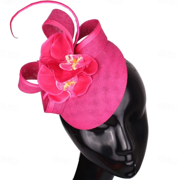 Fascinators Sinamay Wedding Tea Party Kentucky Derby Horse Race Ladies Day Vintage Fashion Handmade With Floral Headpiece Headwear