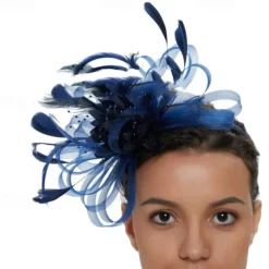 Fascinators Tulle Kentucky Derby Horse Race Cocktail Royal Astcot Retro Elegant With Feather Headpiece Headwear