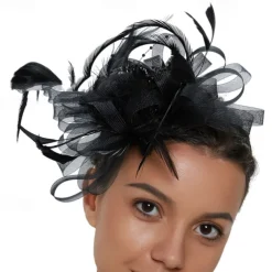 Fascinators Tulle Kentucky Derby Horse Race Cocktail Royal Astcot Retro Elegant With Feather Headpiece Headwear