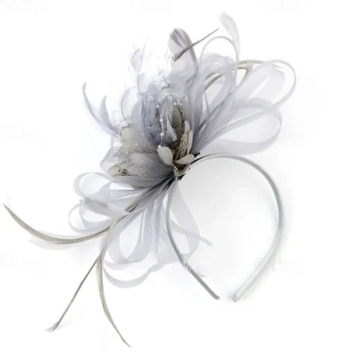 Fascinators Tulle Kentucky Derby Horse Race Cocktail Royal Astcot Retro Elegant With Feather Headpiece Headwear