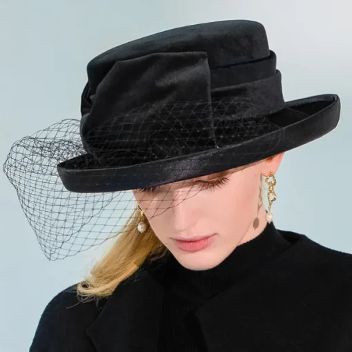 Fashion Elegant Velvet Fascinators / Hats with Bowknot / Satin Bowknot / Tulle 1PC Special Occasion / Party / Evening / Ladies Day Headpiece