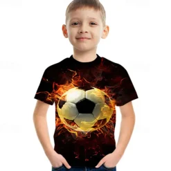 Fashion Letter Pattern Printed Short Sleeve T-Shirt Fashion 3D Printed Colorful Shirts For Boys And Girls