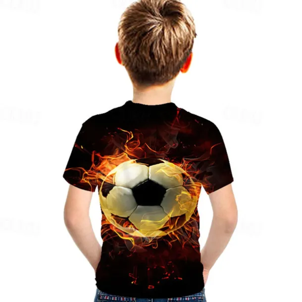 Fashion Letter Pattern Printed Short Sleeve T-Shirt Fashion 3D Printed Colorful Shirts For Boys And Girls