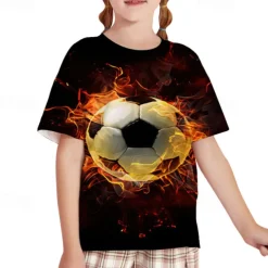 Fashion Letter Pattern Printed Short Sleeve T-Shirt Fashion 3D Printed Colorful Shirts For Boys And Girls