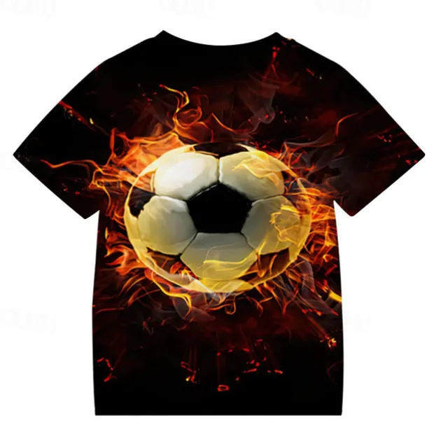 Fashion Letter Pattern Printed Short Sleeve T-Shirt Fashion 3D Printed Colorful Shirts For Boys And Girls