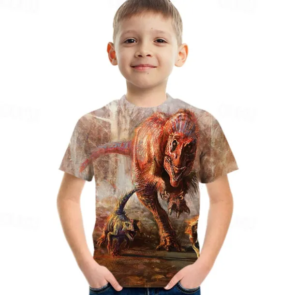 Fashion Letter Pattern Printed Short Sleeve T-Shirt Fashion 3D Printed Colorful Shirts For Boys And Girls