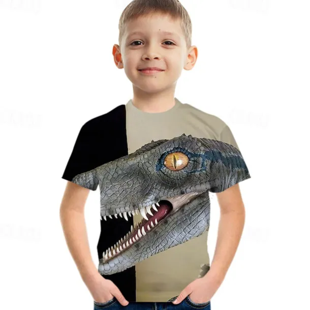 Fashion Letter Pattern Printed Short Sleeve T-Shirt Fashion 3D Printed Colorful Shirts For Boys And Girls