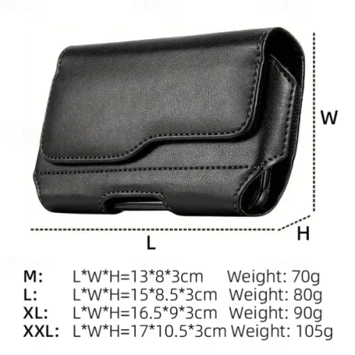 Fashion Men's Horizontal Leather Belt Case Holster Pouch Sleeve Phone Holder Bum Bag Male Casual Travel Outdoor Waist Pack Bag