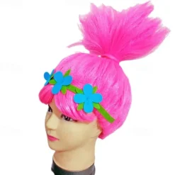Fashion Trolls Magic Hair Elf Bobby Princess Troll Wig Masquerade Cosplay Holiday Wig Anime Cosplay
