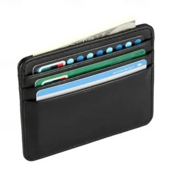 Fashion Ultra Slim Front Pocket Wallet Mens Wallet with 5 Card Slots Minimalist Travel Wallet Flip ID Window Slots for Driver License ID Cards Business Wallet slim