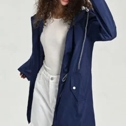 Fashionable Thin Waterproof Fabric Jacket Women's Outdoor Windbreaker Women's Outdoor Solid Color Casual Wear