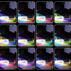 Fast Charging RGB Cable 100W Breathing Light 66W Type C USB C Data Cable for iPhone Samsung Android Micro 30W Quick Charge Cable