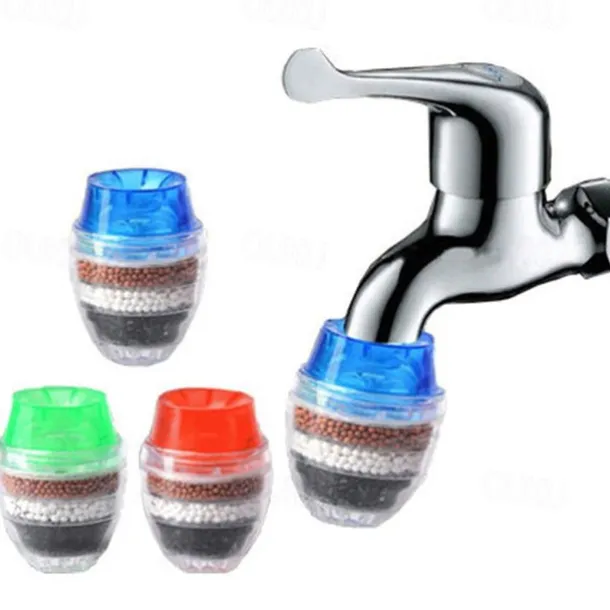 Faucet Filter Tap Water Filter Purifier Kitchen Anti-Splash Activated Carbon 5-Layer Water Filter