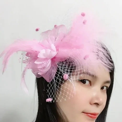 Feather / Net Fascinators / Headwear with Floral 1PC Fall Wedding / Special Occasion / Ladies Day Headpiece dress to impress Fascinators Race Day Dress