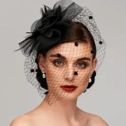 Feather / Net Fascinators Kentucky Derby Hat / Headpiece with Feather / Floral / Flower 1PC Wedding / Special Occasion / Horse Race Headpiece