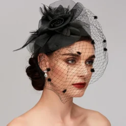Feather / Net Fascinators Kentucky Derby Hat / Headpiece with Feather / Floral / Flower 1PC Wedding / Special Occasion / Horse Race Headpiece