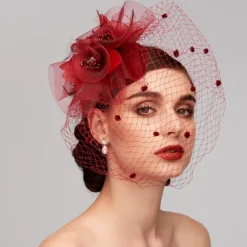 Feather / Net Fascinators Kentucky Derby Hat / Headpiece with Feather / Floral / Flower 1PC Wedding / Special Occasion / Horse Race Headpiece