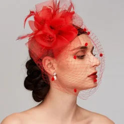 Feather / Net Fascinators Kentucky Derby Hat / Headpiece with Feather / Floral / Flower 1PC Wedding / Special Occasion / Horse Race Headpiece