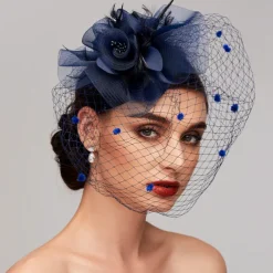 Feather / Net Fascinators Kentucky Derby Hat / Headpiece with Feather / Floral / Flower 1PC Wedding / Special Occasion / Horse Race Headpiece
