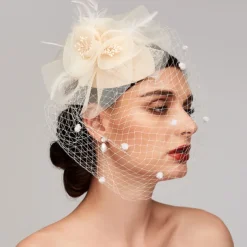 Feather / Net Fascinators Kentucky Derby Hat / Headpiece with Feather / Floral / Flower 1PC Wedding / Special Occasion / Horse Race Headpiece