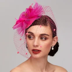 Feather / Net Fascinators Kentucky Derby Hat / Headpiece with Feather / Floral / Flower 1PC Wedding / Special Occasion / Horse Race Headpiece