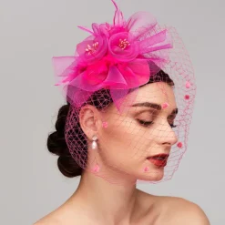 Feather / Net Fascinators Kentucky Derby Hat / Headpiece with Feather / Floral / Flower 1PC Wedding / Special Occasion / Horse Race Headpiece