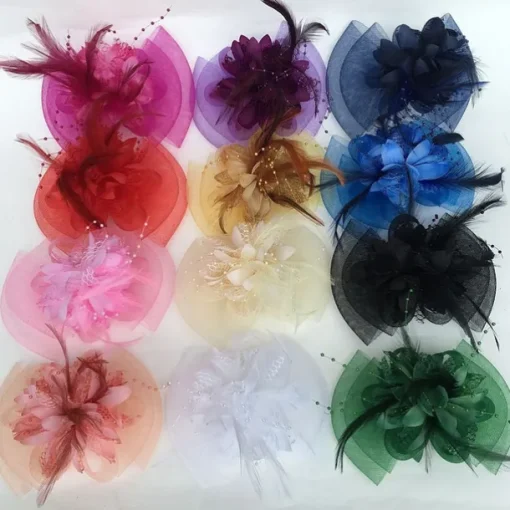 Feather / Net Fascinators Kentucky Derby Hat / Flowers with 1 Piece Wedding / Party / Evening / Horse Race Headpiece