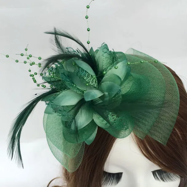 Feather / Net Fascinators Kentucky Derby Hat / Flowers with 1 Piece Wedding / Party / Evening / Horse Race Headpiece