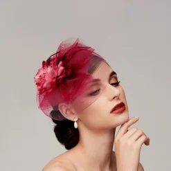 Feathers / Net Fascinators Kentucky Derby Hat/ Headpiece with Feather / Cap / Flower 1 PC Wedding / Horse Race / Ladies Day Headpiece