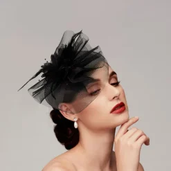 Feathers / Net Fascinators Kentucky Derby Hat/ Headpiece with Feather / Cap / Flower 1 PC Wedding / Horse Race / Ladies Day Headpiece