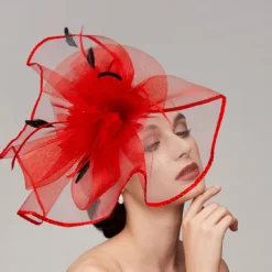 Feathers / Net Fascinators / Hats / Headpiece with Feather / Cap / Flower 1 PC Wedding / Horse Race / Melbourne Cup Headpiece dress to impress Race Day Dress