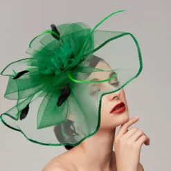 Feathers / Net Fascinators / Hats / Headpiece with Feather / Cap / Flower 1 PC Wedding / Horse Race / Melbourne Cup Headpiece dress to impress Race Day Dress
