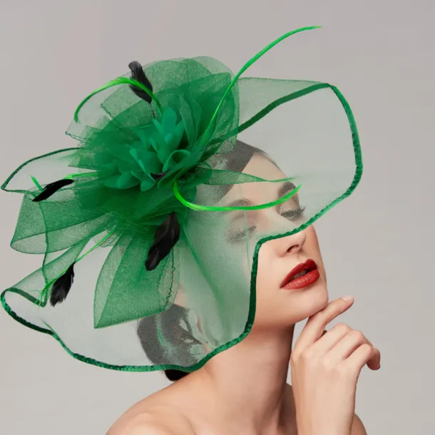 Feathers / Net Fascinators / Hats / Headpiece with Feather / Cap / Flower 1 PC Wedding / Horse Race / Melbourne Cup Headpiece dress to impress Race Day Dress