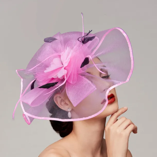 Feathers / Net Fascinators / Hats / Headpiece with Feather / Cap / Flower 1 PC Wedding / Horse Race / Melbourne Cup Headpiece dress to impress Race Day Dress
