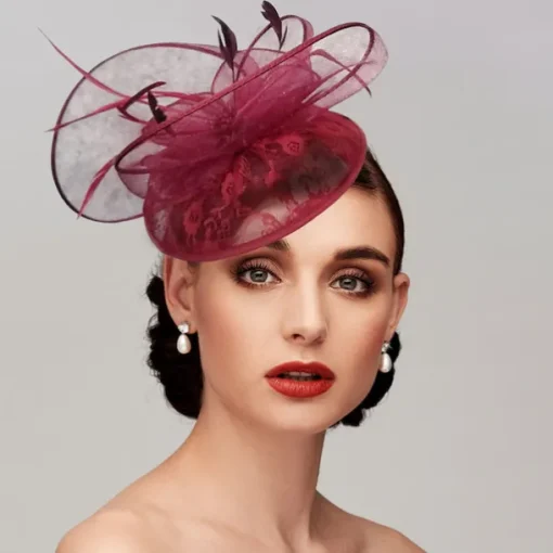 Feathers / Net Fascinators Kentucky Derby Hat/ Headpiece with Feather / Cap / Flower 1 PC Wedding / Horse Race / Ladies Day Headpiece