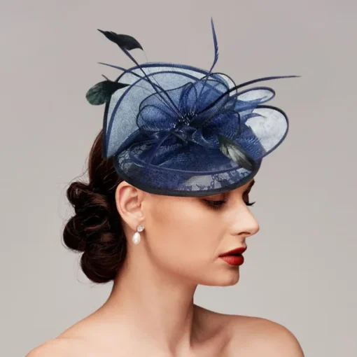 Feathers / Net Fascinators Kentucky Derby Hat/ Headpiece with Feather / Cap / Flower 1 PC Wedding / Horse Race / Ladies Day Headpiece