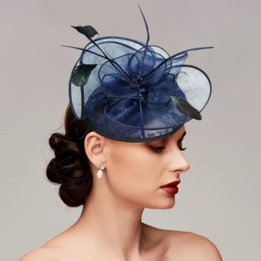 Feathers / Net Fascinators Kentucky Derby Hat/ Headpiece with Feather / Cap / Flower 1 PC Wedding / Horse Race / Ladies Day Headpiece