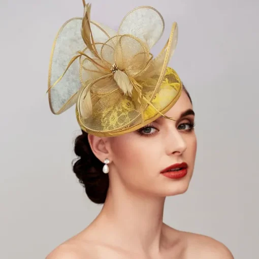 Feathers / Net Fascinators Kentucky Derby Hat/ Headpiece with Feather / Cap / Flower 1 PC Wedding / Horse Race / Ladies Day Headpiece