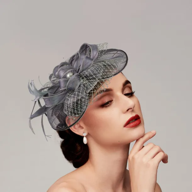 Feathers / Net Fascinators Kentucky Derby Hat/ Headpiece with Feather / Cap / Flower 1 PC Wedding / Horse Race / Ladies Day Headpiece